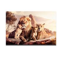 Quadro Para Sala Leao Quarto Casal Leoa Familia Decorativo - IQ Quadros