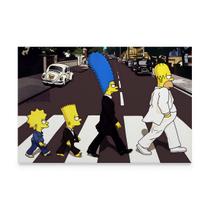 Quadro Para Sala Os Simpsons Beatles Abbey Road Decorativo - Bimper