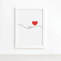 Quadro para Sala Palavra Fé Moldura Branca 22x32cm Quadro para Sala Palavra Fé Moldura Branca 22x32cm