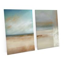 Quadro Para Sala Praia Abstrata Kit Grande 120x80 Moderno - Bimper