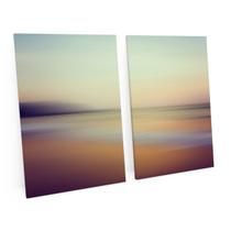 Quadro Para Sala Quarto Escritório Decorativo Abstrato Degradê De Cores Praia Kit 2 Telas - Bimper