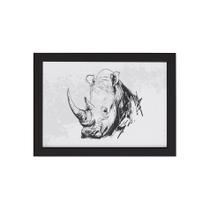 Quadro para Sala Safari Rinoceronte Moldura Preta 22x32cm Quadro para Sala Safari Rinoceronte Moldura Preta 22x32cm