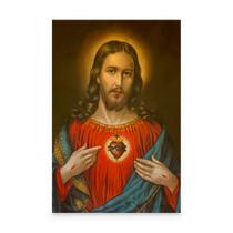 Quadro Para Sala Sagrado Coração De Jesus Cristo Religioso Decorativo Canvas Grande - Bimper