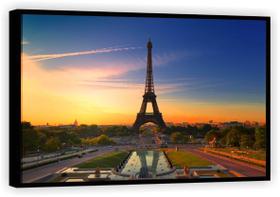 Quadro Para Salas Cidade Torre Eiffel Paris Turismo Tela Canvas Premium GG