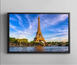 Quadro Para Salas Cidade Torre Eiffel Paris Turismo Tela Canvas Premium Grande