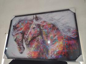 Quadro Parede Decorativo Cavalos 62x92cm