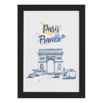 Quadro Paris Arco do Triunfo França Moldura Preta 22x32