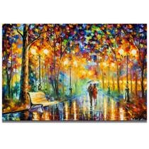 Quadro Paris Chuva Casal Noite Leonid para Sala Decorativo