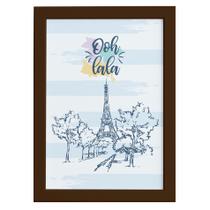 Quadro Paris França Oolala Moldura Marrom 22x32cm