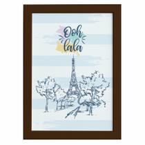 Quadro Paris França Oolala Moldura Marrom 33x43cm