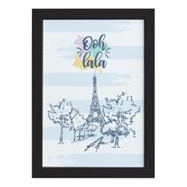 Quadro Paris França Oolala Moldura Preta 22x32cm