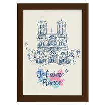 Quadro Paris Notre Dame Moldura Marrom 22x32cm