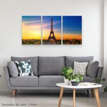 Quadro Paris Torre Eiffel Pôr do Sol Decorativo Top