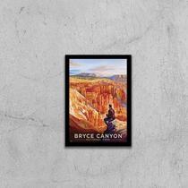 Quadro Parque Bryce Canyon 33X24Cm - Com Vidro Moldura Preta