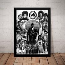 Quadro Partido Dos Panteras Negras Arte Poster Com Moldura