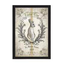 Quadro Páscoa Vintage Easter Time 24X18 Com Vidro - Preta