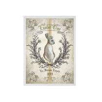 Quadro Páscoa Vintage Easter Time 24X18 Com Vidro - Preta