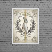 Quadro Páscoa Vintage Easter Time 45X34Cm - Com Vidro