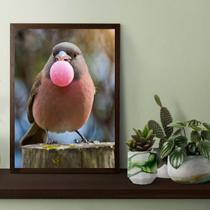 Quadro Passarinho Bubble Gum 33X24Cm