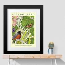 Quadro Pássaro Borboleta Vegetação- 60X48Cm Quadro Pássaro Borboleta Vegetação- 60X48Cm