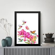 Quadro Pássaros Beija-Flores 45x34cm - com vidro Quadro Pássaros Beija-Flores 45x34cm - com vidro