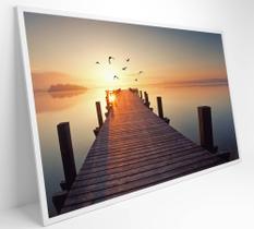 Quadro Pássaros Voando no Pôr do Sol