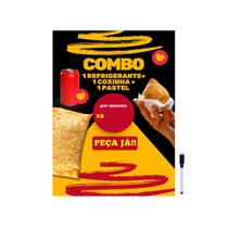 Quadro Pastel Coxinha Refrigerante Combo 28x40cm Quadro Pastel Coxinha Refrigerante Combo 28x40cm
