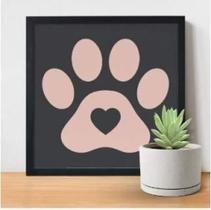 Quadro pata marca de Coracao 24x24cm ideias178837314