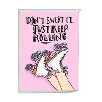 Quadro Patins Just Keep Rolling 33X24Cm - Com Vidro Branca