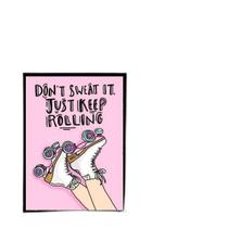 Quadro Patins Just Keep Rolling 33X24Cm - Com Vidro Branca