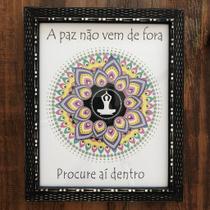 Quadro "Paz Interior" moldura preta - Bora Ter Consciência