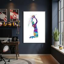 Quadro Pegada De Vôlei 70x50cm Mold Preta Quadro Pegada De Vôlei 70x50cm Mold Preta