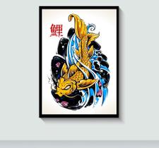 Quadro Peixe Chinês com Moldura E Acetato Tamanho A3