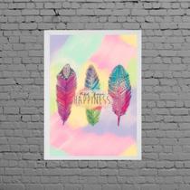 Quadro Penas Find Your Hapiness 45x34cm
