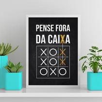 Quadro Pense Fora Da Caixa 24X18Cm - Com Vidro Branca