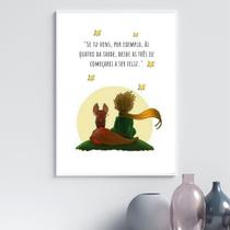 Quadro Pequeno Príncipe Com Raposa - Frase 24X18Cm