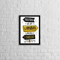 Quadro Persistência é o Caminho Para o Sucesso 45x34cm - com vidro
