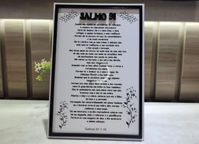 Quadro personalizado a laser com o Salmo 91 MDF Branco - Storeluc Criativo