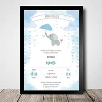 Quadro Personalizado A Minha Chegada Menino