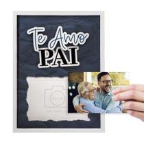 Quadro Personalizado Dia Dos Pais Modelo Te Amo Pai Moldura Branca