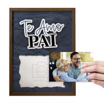 Quadro Personalizado Dia Dos Pais Modelo Te Amo Pai Moldura Tabaco