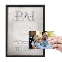 Quadro Personalizado Dia Dos Pais Moldura Preta Modelo Meu Herói