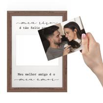 Quadro Personalizável em MDF A4 Meu Riso é Tão Feliz Contigo”