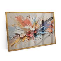 Quadro Pétalas Coloridas Com Vidro E Moldura 90x60 Cm Bimper - Bimper Quadros