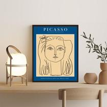 Quadro Picasso ul Mulher 45x34cm - Moldura Madeira Preta