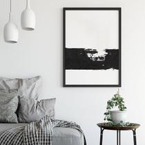 Quadro Pincelada Preta - Tela Canvas com Moldura Flutuante em Vários Tamanhos - Artfine Quadro Pincelada Preta - Tela Canvas com Moldura Flutuante em Vários Tamanhos - Artfine
