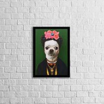 Quadro Pincher a La Frida 24x18cm - com vidro