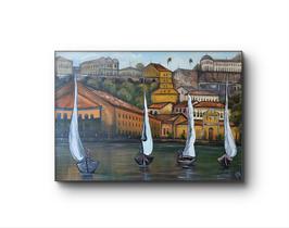 Quadro Pintado A Mão Acrílica Sob Tela Mercado Modelo e Elevador Lacerda