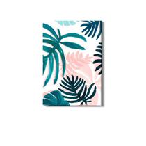 Quadro Pintura de Folhas de Planta Coloridas Canvas 60x40cm