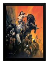 Quadro Pintura Ken Kelly Conan Guerreiro Grande 42x29